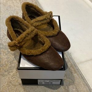 Larroude Brown Mary Jane with Plush Lining